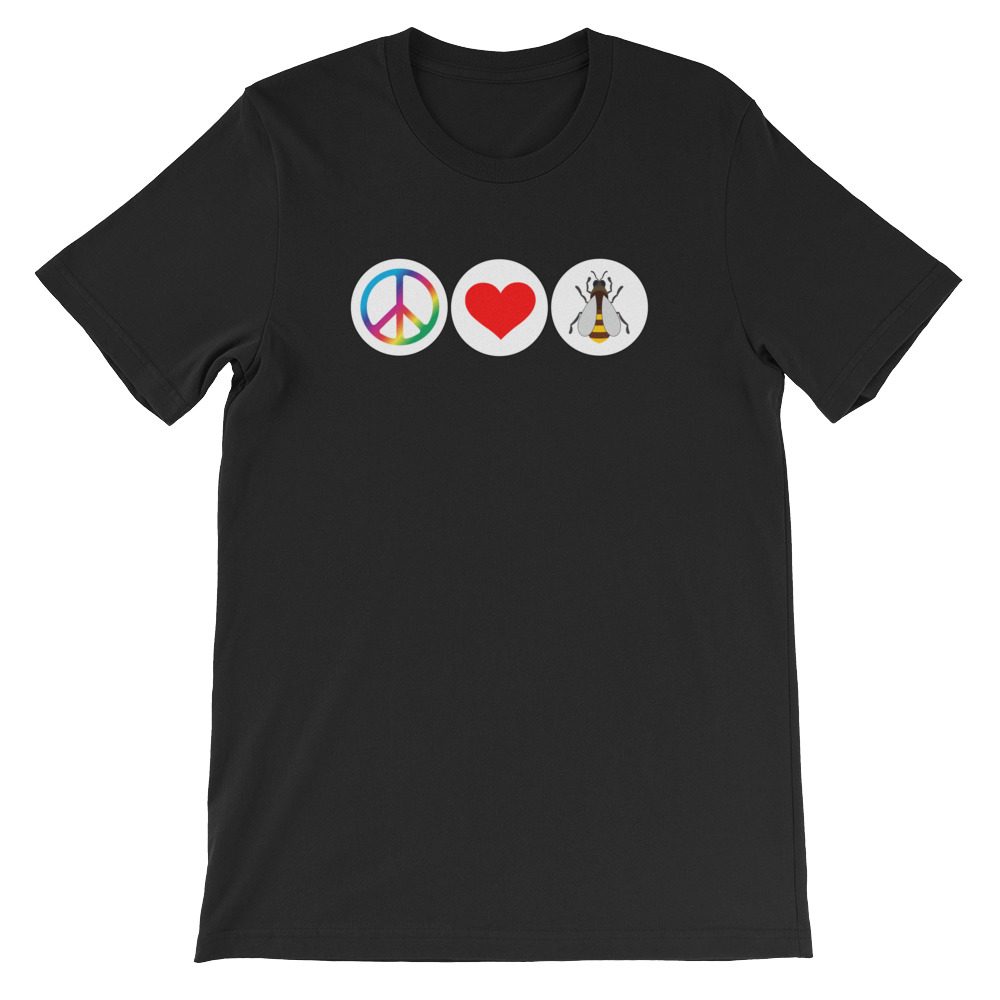 Funny Beekeeping T-Shirt Peace Love Bees Unisex T-Shirt