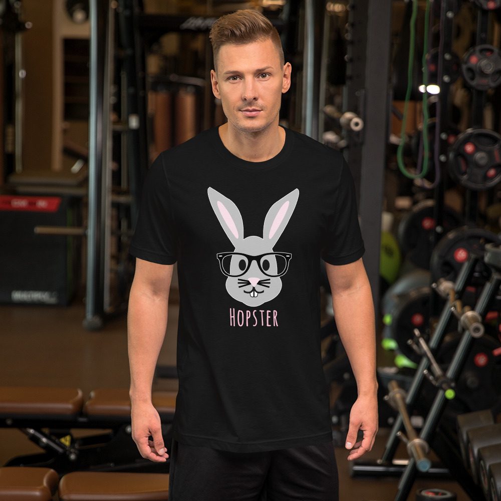 Easter Shirt HOPSTER Cute Boy Bunny Unisex T-Shirt - Image 2