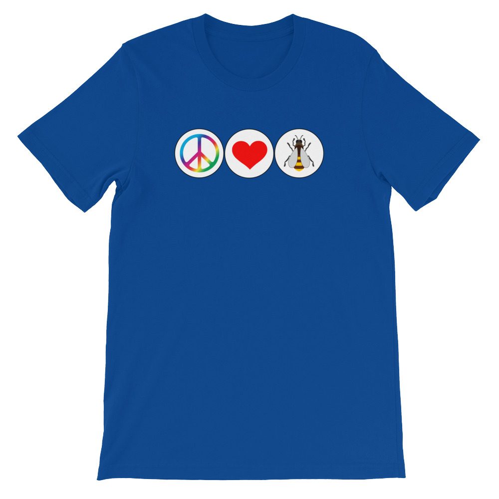 Funny Beekeeping T-Shirt Peace Love Bees Unisex T-Shirt - Image 2