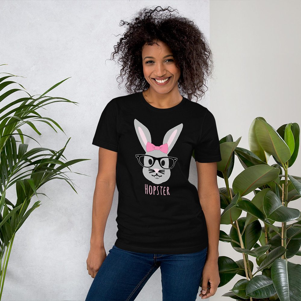 Easter Shirt HOPSTER Cute Girl Bunny Unisex T-Shirt