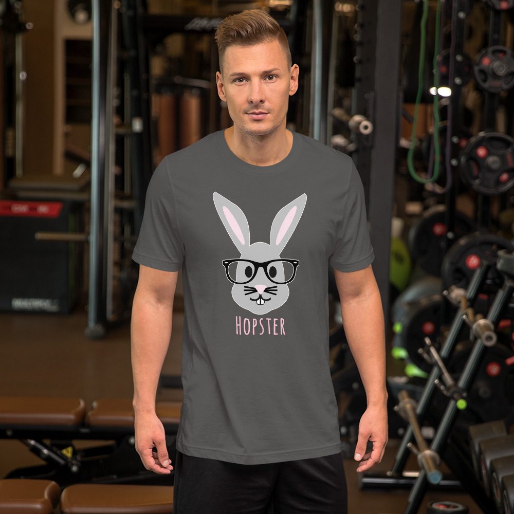 Easter Shirt HOPSTER Cute Boy Bunny Unisex T-Shirt - Image 3