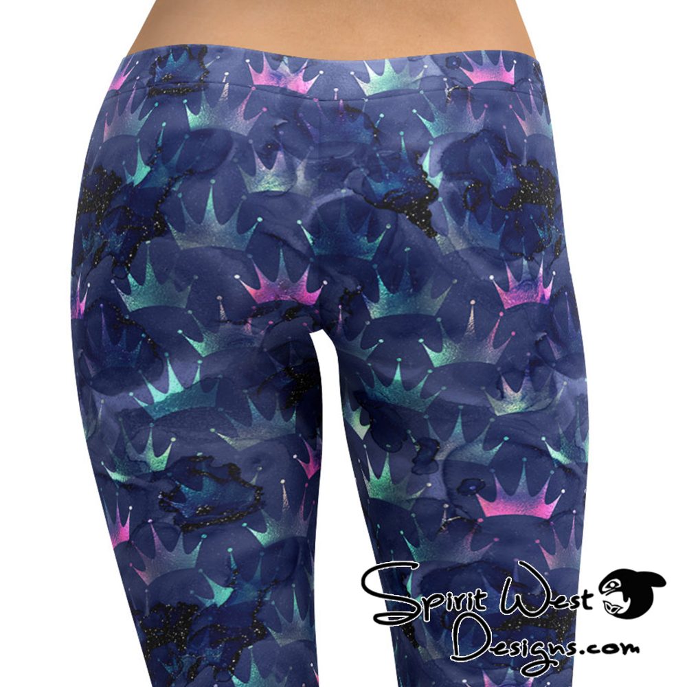 Princess Crowns Midnight Stars Leggings