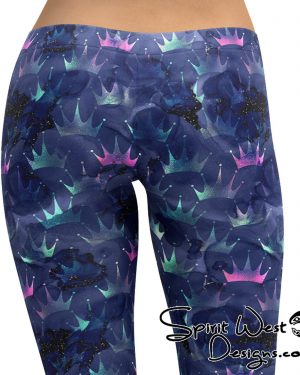 Princess Crowns Midnight Stars Leggings