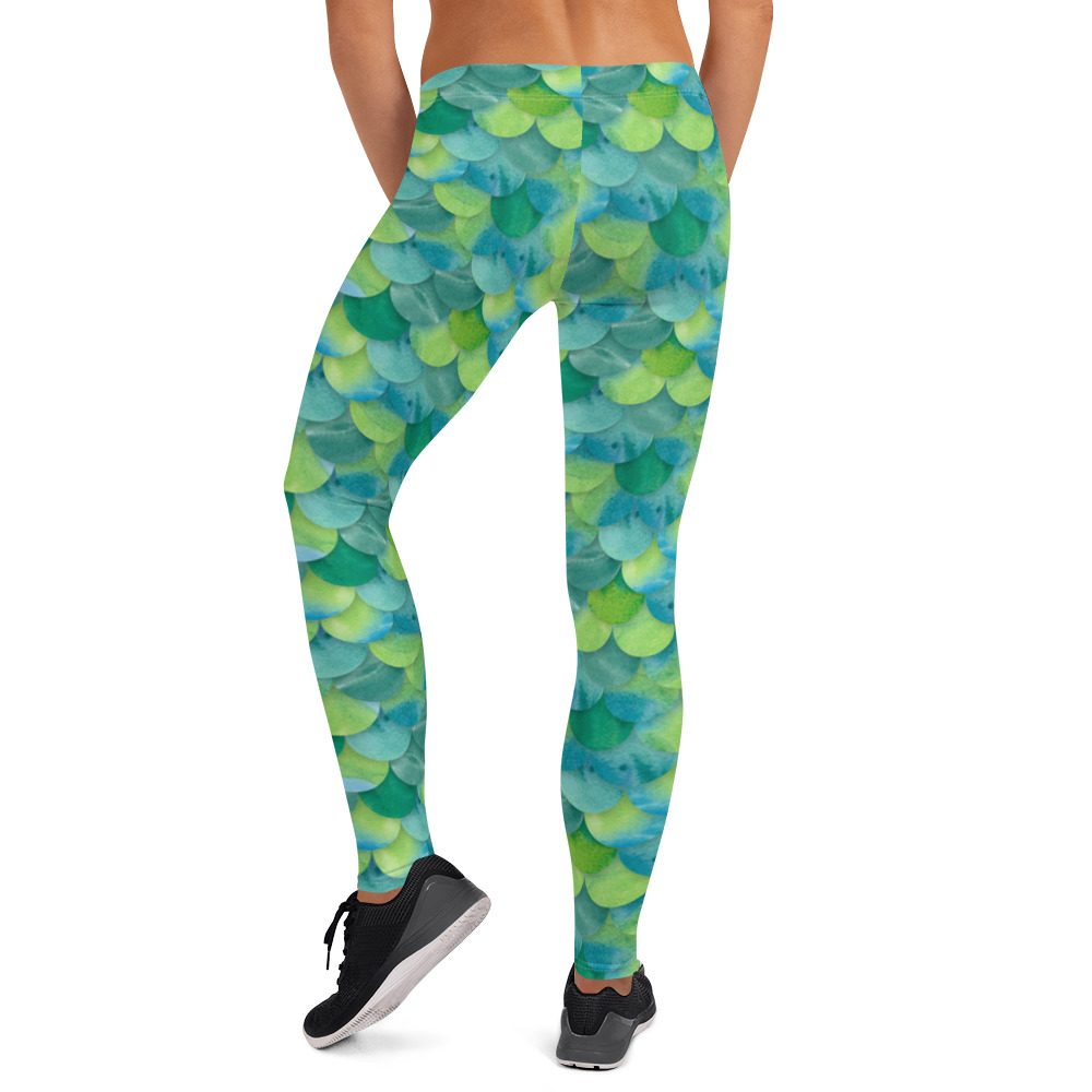 Mermaid Leggings - Green - Running Costume - Image 2