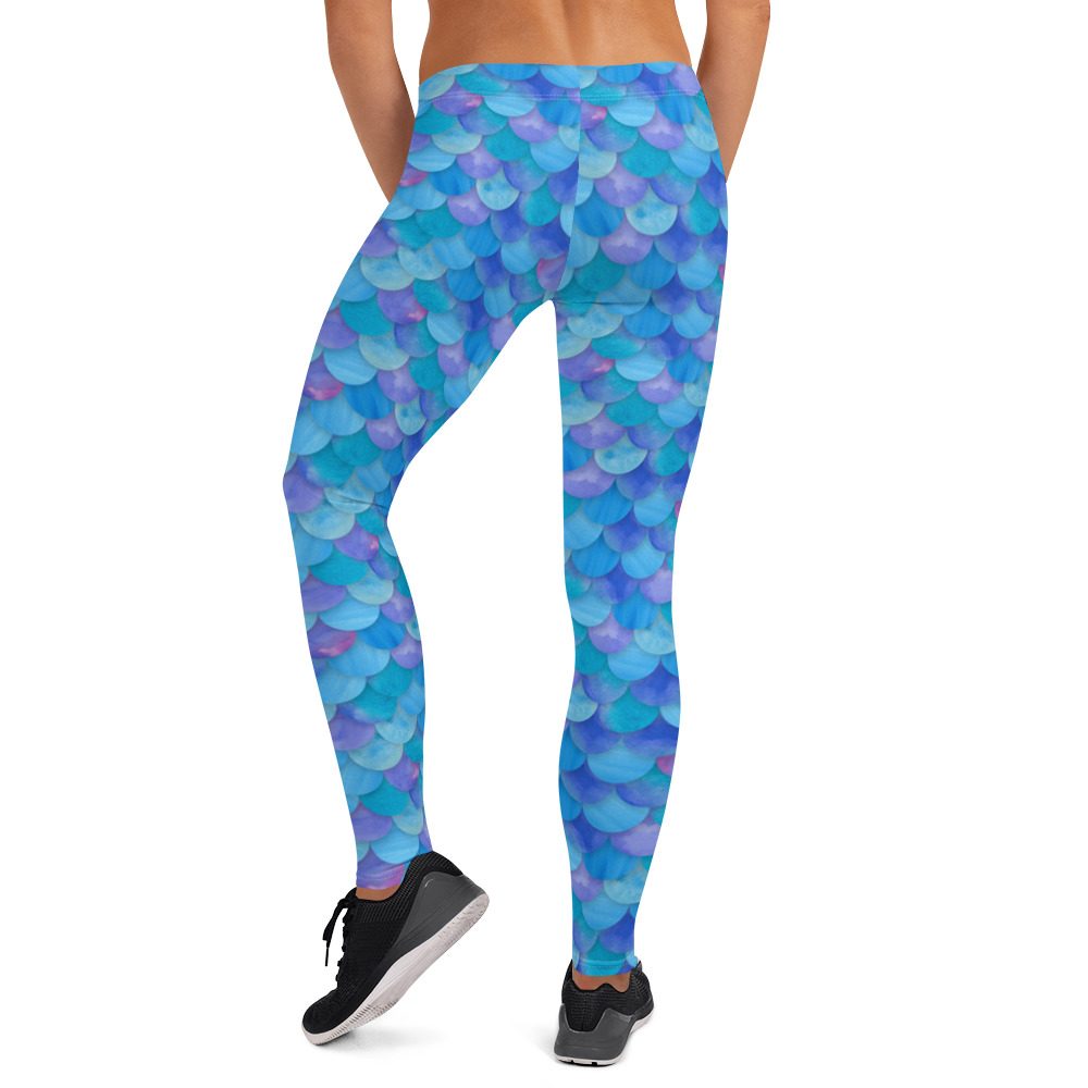 Mermaid Leggings - Blue Green - Running Costume - Image 2