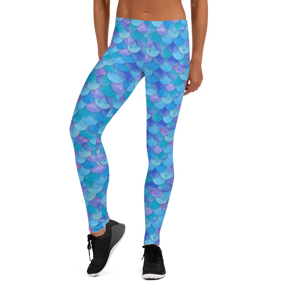 Mermaid Leggings - Blue Green - Running Costume - Image 5