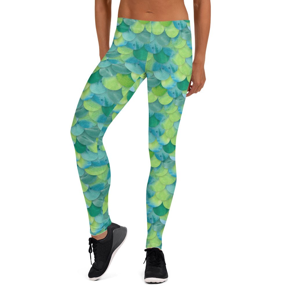 Mermaid Leggings - Green - Running Costume - Image 5