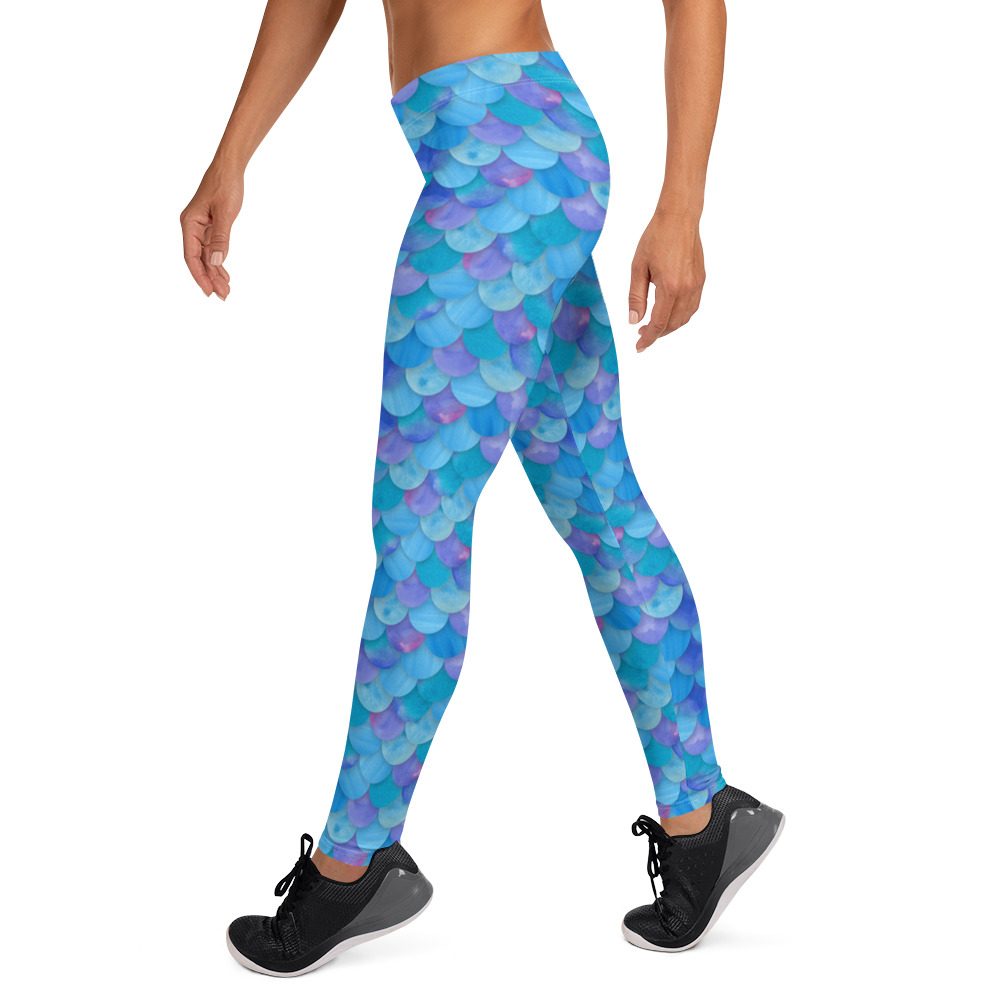 Mermaid Leggings - Blue Green - Running Costume - Image 3