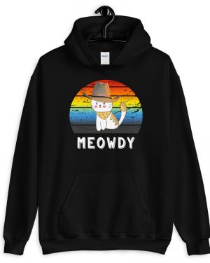 Meowdy Vintage Sunset Texas Cat Howdy Hooded Sweatshirt