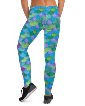 Mermaid Leggings – Green Purple Scales Running Costume