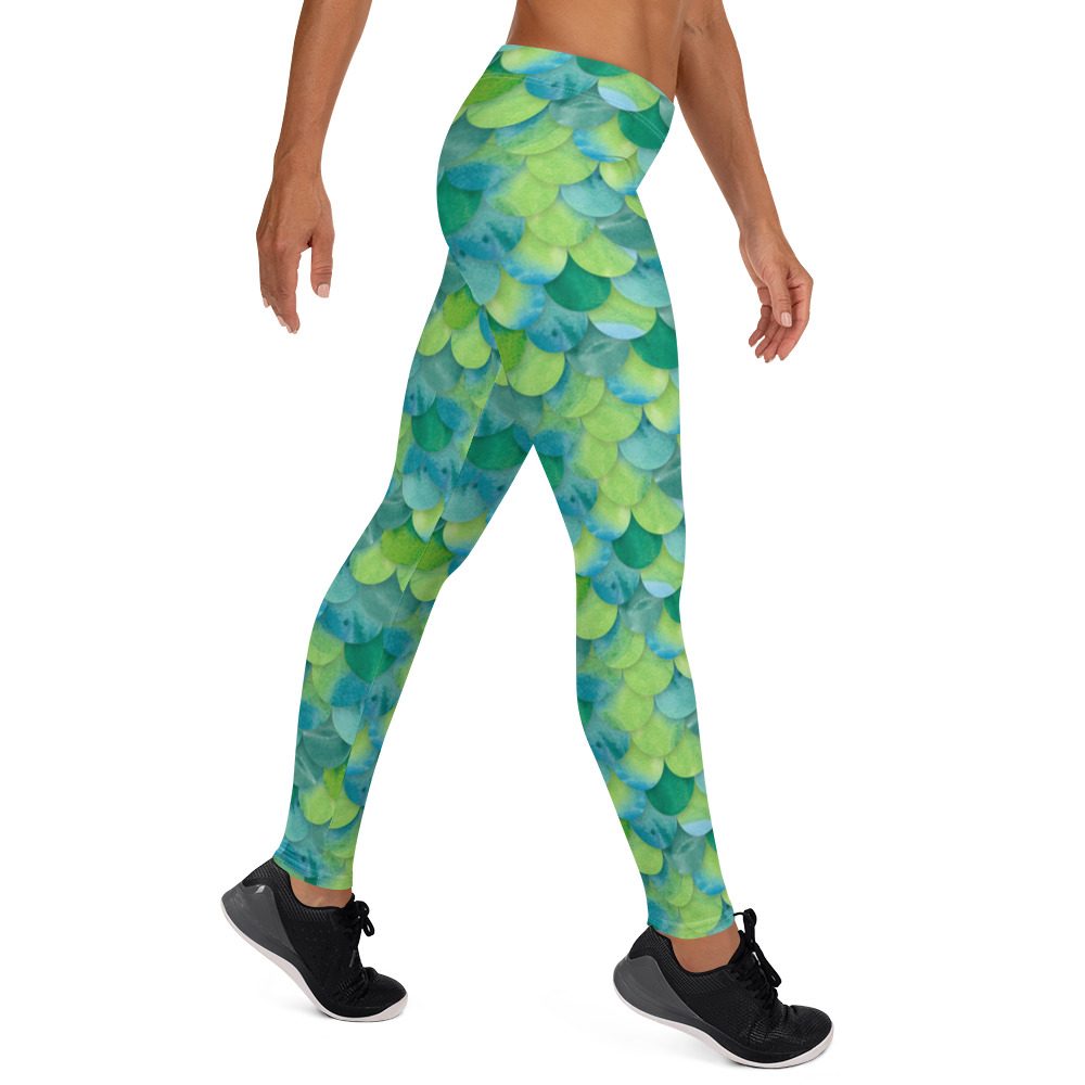 Mermaid Leggings - Green - Running Costume - Image 4