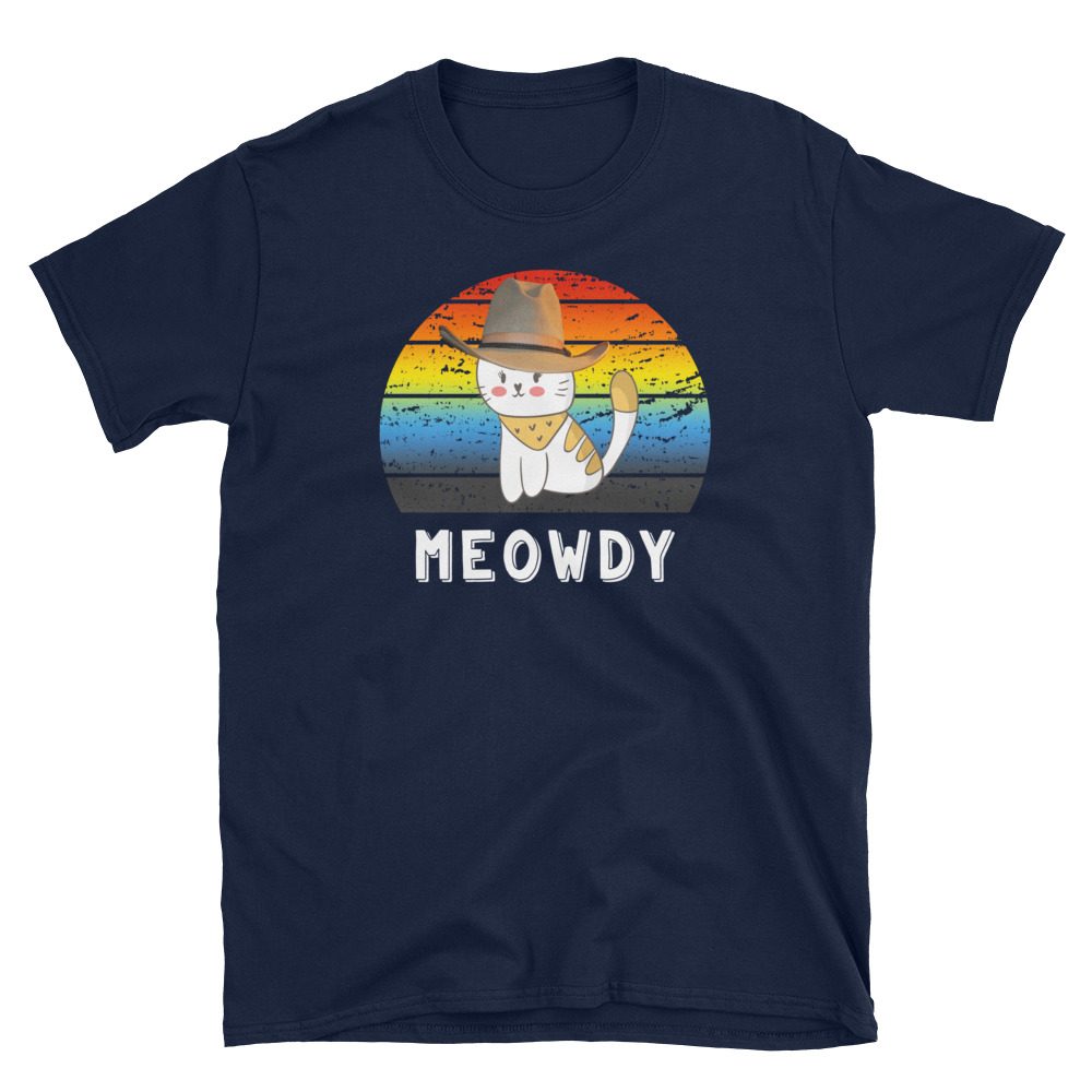 Meowdy Vintage Sunset Texas Cat Howdy T-Shirt - Image 2