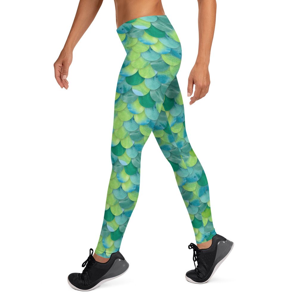 Mermaid Leggings - Green - Running Costume - Image 3