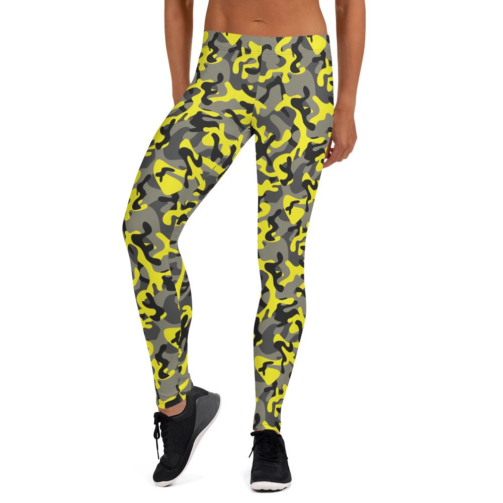 Yellow Camo Leggings - Running Costume