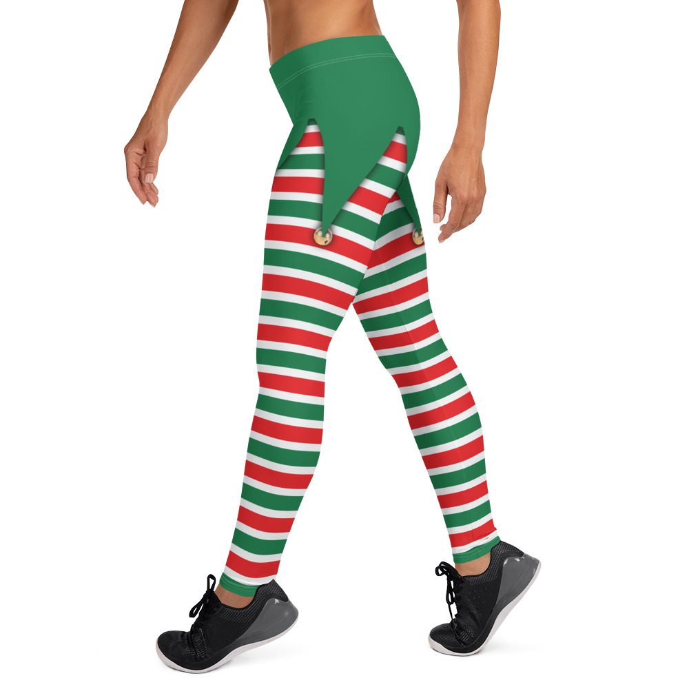Christmas Elf Leggings Running Costume - Image 3