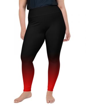 Red and Black Ombre Gradient Plus Size Leggings