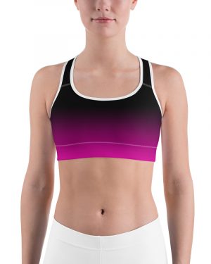 Pink and Black Ombre Gradient Sports bra
