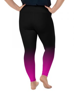 Pink and Black Ombre Gradient Plus Size Leggings