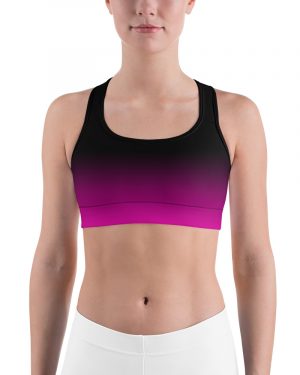Pink and Black Ombre Gradient Sports bra