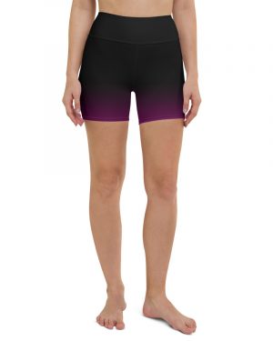 Pink and Black Ombre Gradient Yoga Shorts