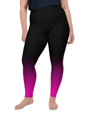 Pink and Black Ombre Gradient Plus Size Leggings