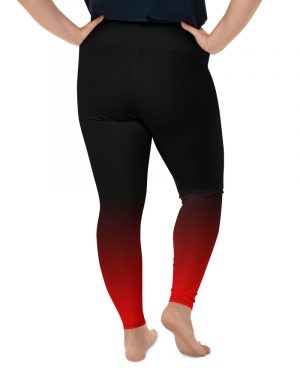 Red and Black Ombre Gradient Plus Size Leggings