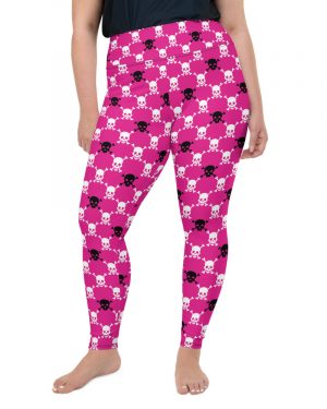 Plus Size Leggings, Pink Leggings, Skull Leggings, Plus size Skull Leggings, xl leggings, 2xl, 3xl, 4xl, 5xl, 6xl, yoga pants, yoga leggings, dance pants, running costume, stretchy leggings for big girls