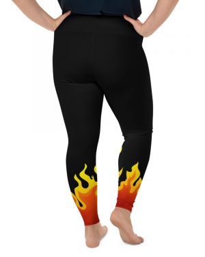 Ankle Flames Biker Fire Plus Size Leggings