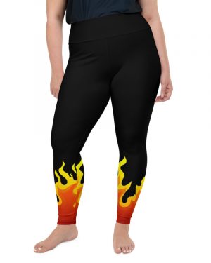 Ankle Flames Biker Fire Plus Size Leggings