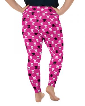 Pink Skull Pattern Halloween Plus Size Leggings