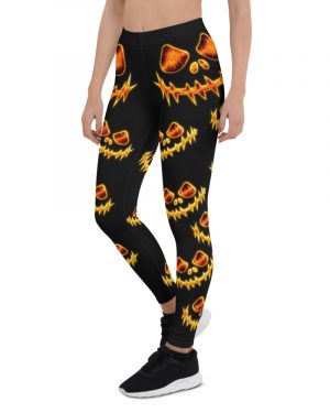 Halloween Evil Fire Pumpkin Leggings