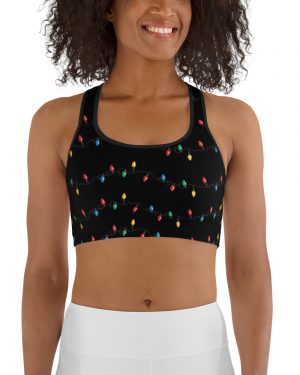 Christmas String Lights Sports bra