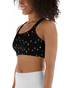 Christmas String Lights Sports bra