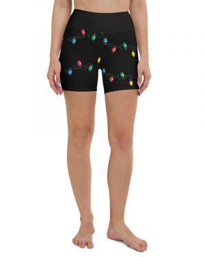 Christmas String Lights Yoga Shorts