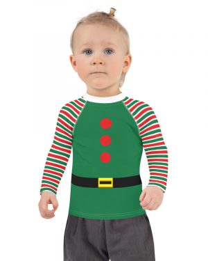 Christmas Holiday Elf Costume Kids Rash Guard