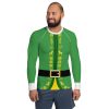 Buddy the Elf Costume, Halloween Costume, Christmas Costume, plus size long sleeve rash guard, activewear shirt, swim shirt, uv protection