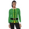 Buddy the Elf Costume, Halloween Costume, Christmas Costume, plus size long sleeve rash guard, activewear shirt, swim shirt, uv protection