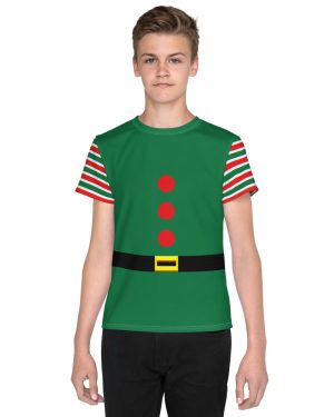 Christmas Holiday Elf Cosstume Youth crew neck t-shirt