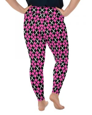 Pink and Black Plaid – Plus Size Leggings