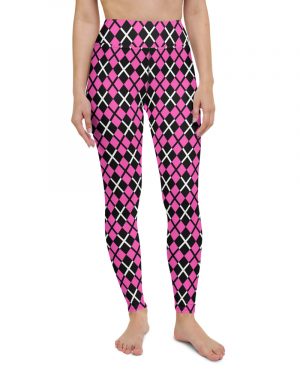 Pink and Black Plaid – Yoga Leggings