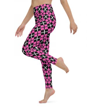 Pink and Black Plaid – Yoga Leggings