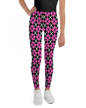 Pink and Black Plaid – Youth Leggings