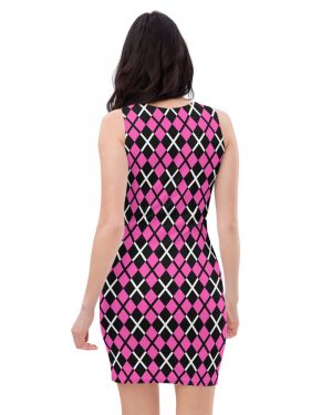Pink and Black Plaid – Bodycon Fitted Dress