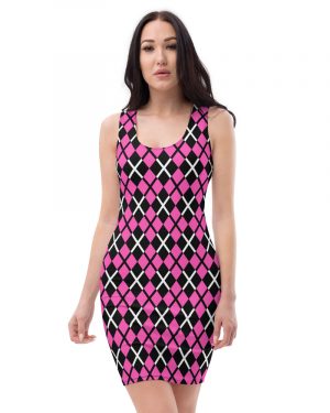 Pink and Black Plaid – Bodycon Fitted Dress
