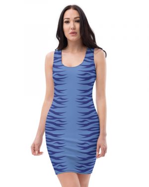 Blue Alien Avatar Costume – Fitted Bodycon Dress