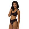 Valentines, Black and Red Love, High Waisted Cheeky two piece swim suit bathing suit