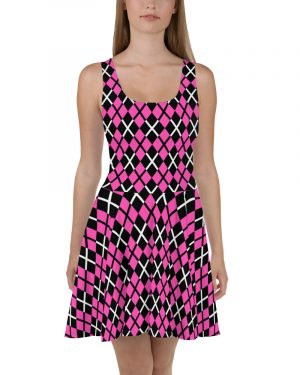 Pink and Black Plaid – Skater Dress