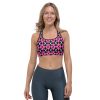 Pink and Black Plaid Sports Bra