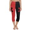 Harley Quinn Costume - Black and Red Capris Yoga Leggings
