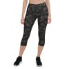 Gothic Skulls Capris Leggings, Capri Pants